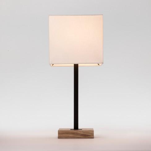 Wood Square Base Table Lamp Black - Project 62™