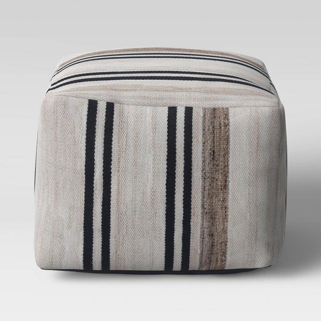 Cube Style Pouf Marled Stripe - Threshold™ designed with Studio McGee