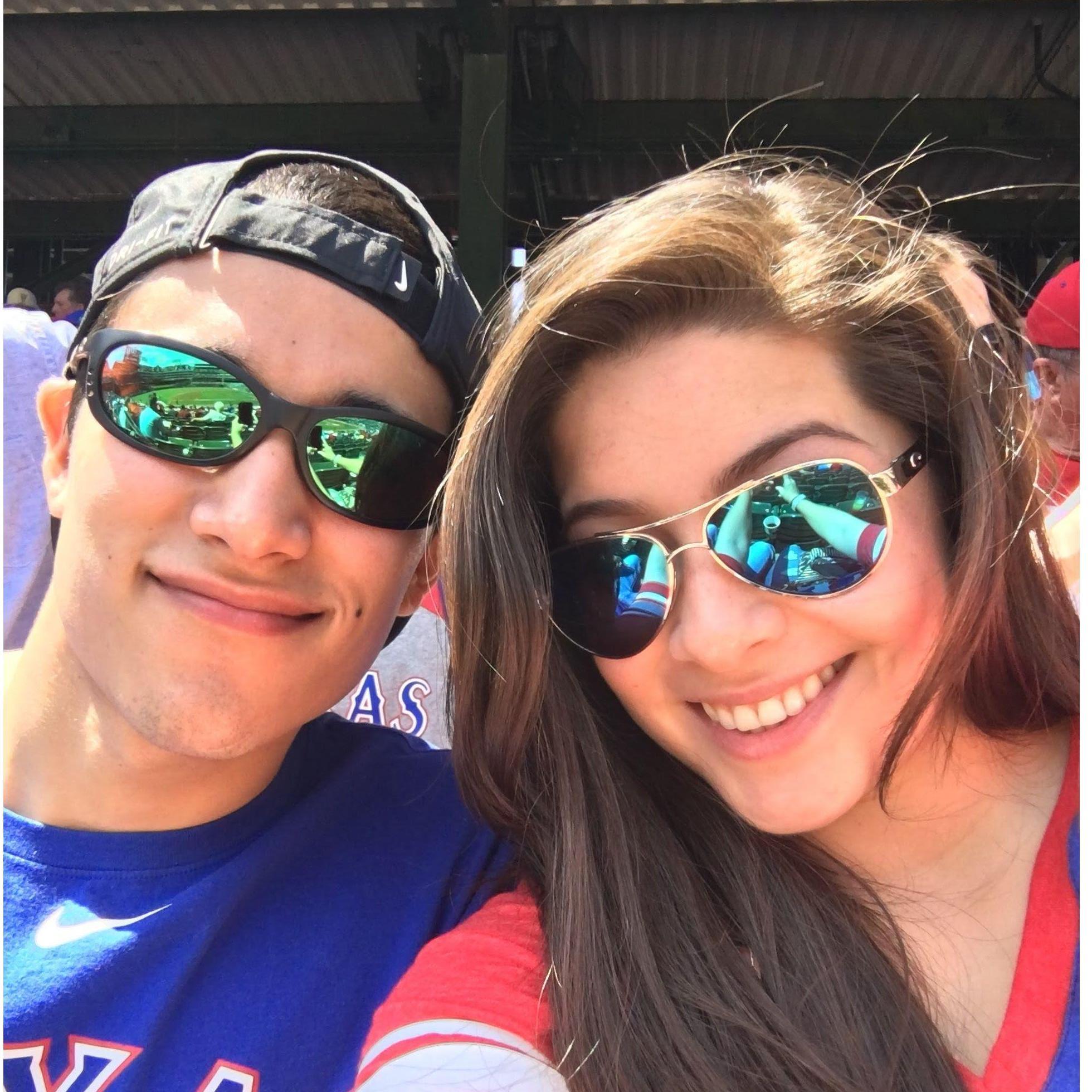 At our first MLB game. April 2017