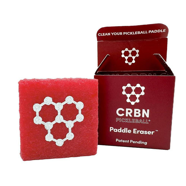 CRBN Pickleball - Paddle Eraser, Best Carbon Fiber Pickle Ball Racket Cleaner, Fast & Easy Rubber Bar to Remove Ball Residue, Dirt, & Minor Scrapes/Scratches - Choose 1 Pack or 2 Pack