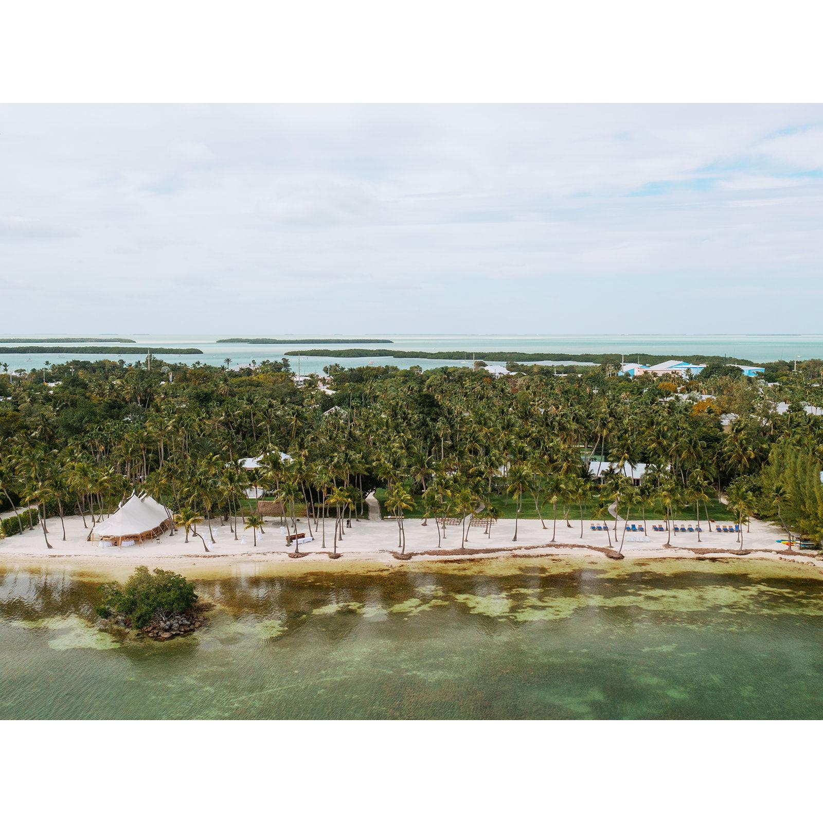 Areal view of Casitas Beach at Cheeca Lodge