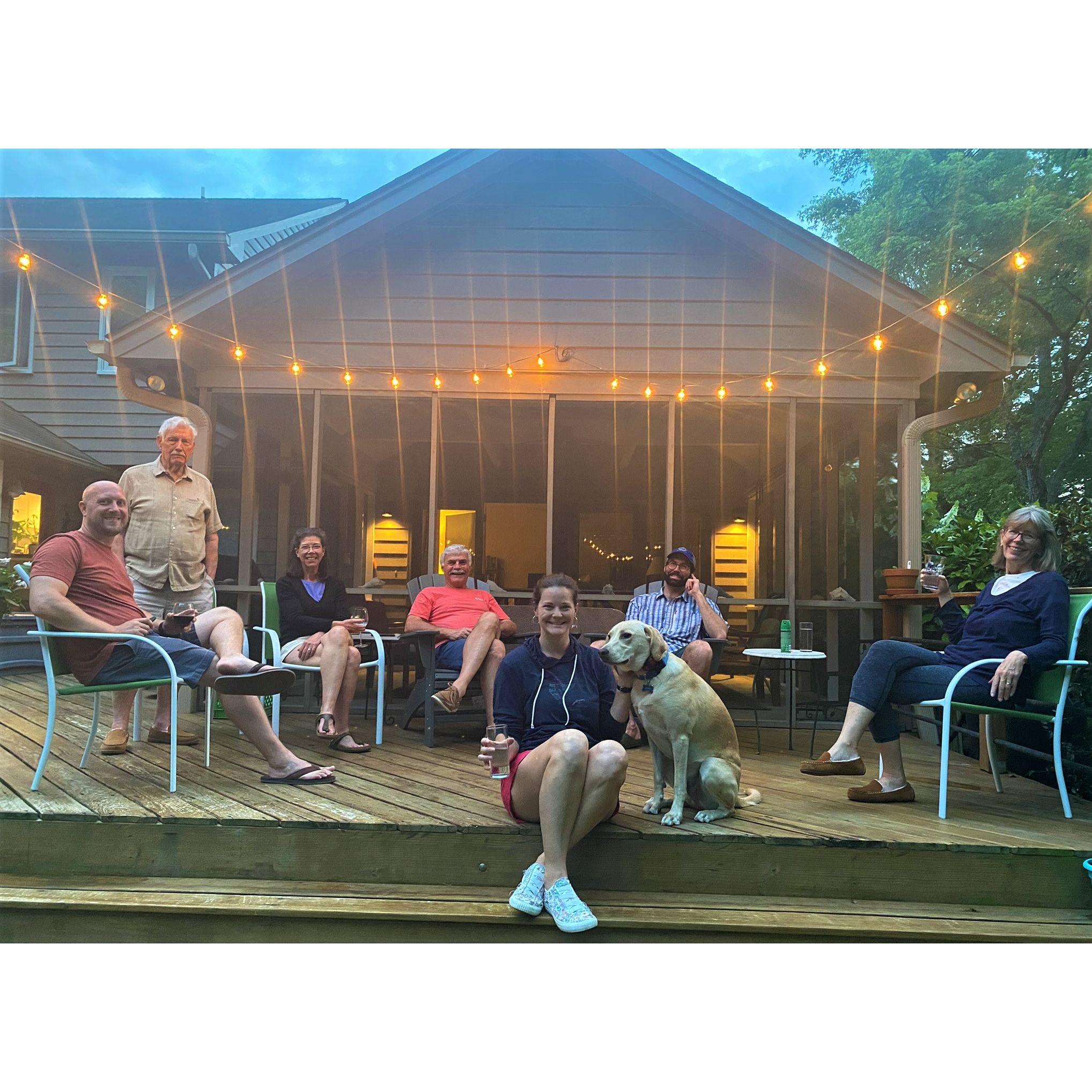 Enjoying an evening on the Ingram's back porch!