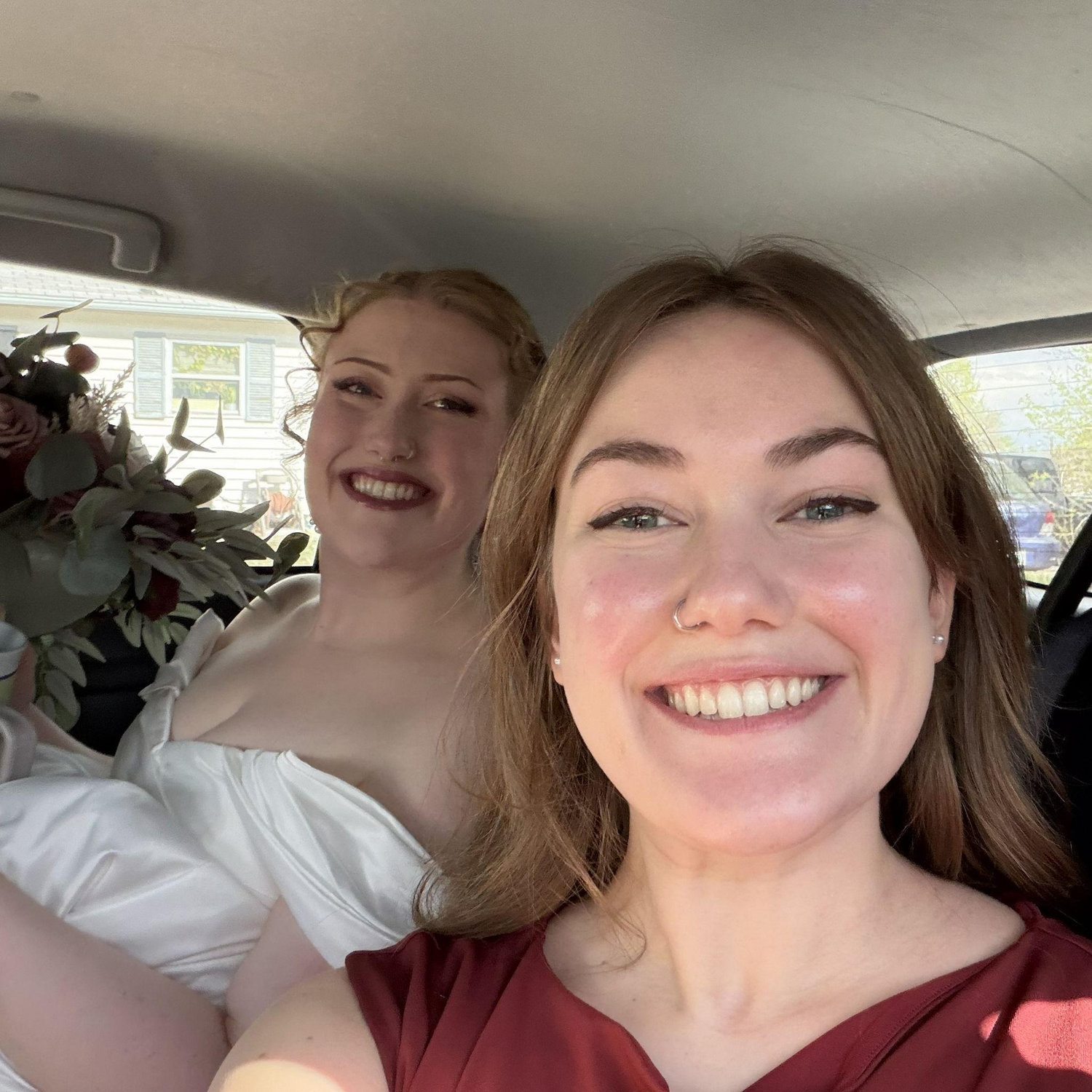 Driving to our ceremony!