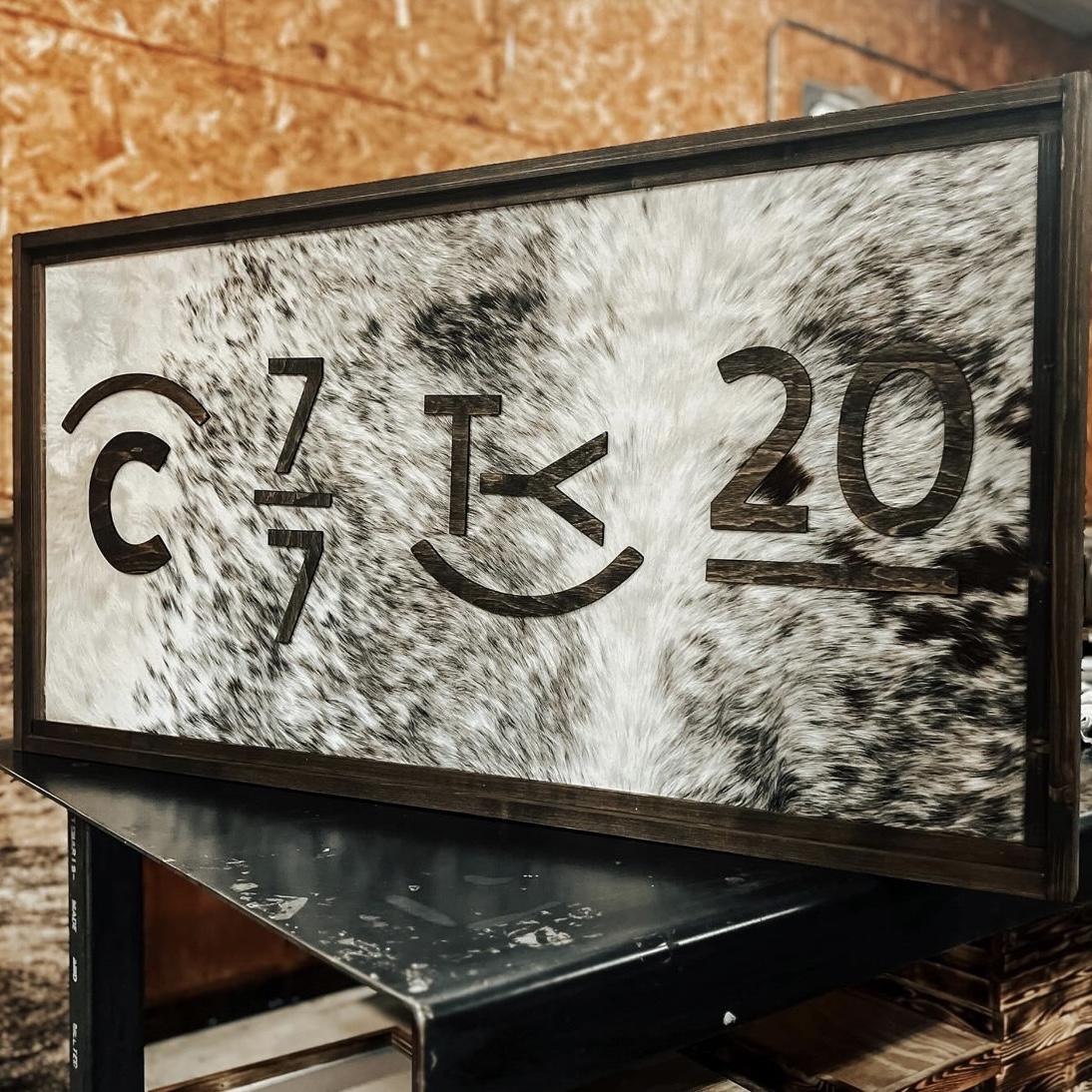 Western Branded Cowhide Sign // Branded Hide // Custom Brand Sign // Western Brand // Western Gifts // Cowboy Cowgirl Gift // Cowhide Brand