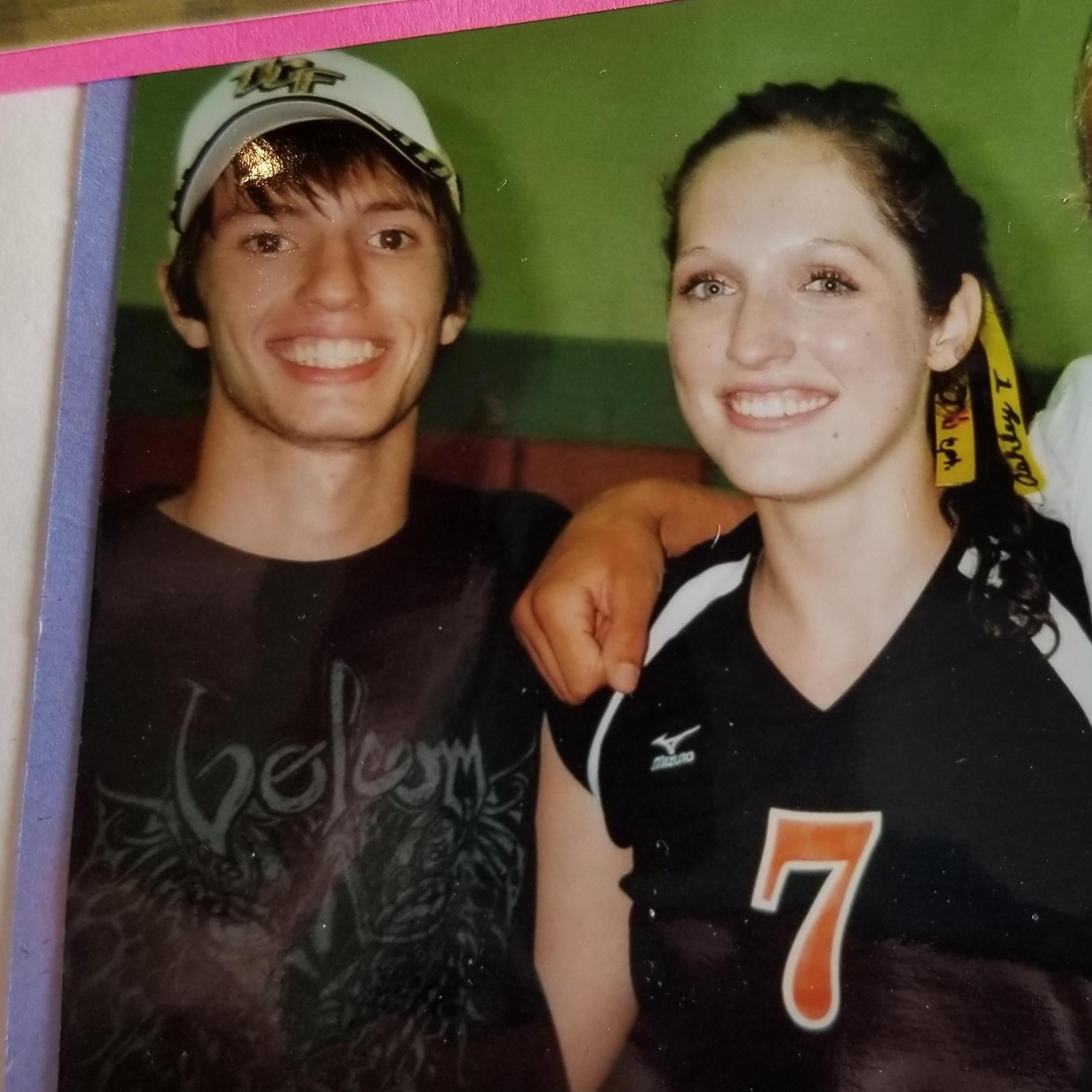 Did you know we met in high school? We both played volleyball. Here's us on my senior night.