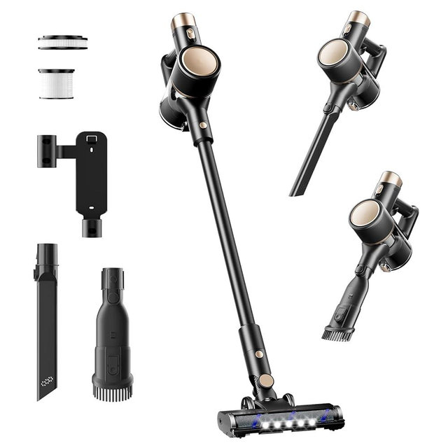 ZAFRO Cordless Vacuum Cleaner, Handheld Lightweight Stick Vacuum with LED Control Panel, 2 Cleaning Modes, Powerful Suction, Rechargeable Cordless Vacuum for Hardwood Floor, Tile, Carpet, Pet Hair