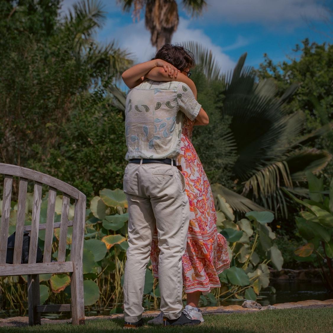 Luke proposed in the Botanical Gardens in Naples, Florida.