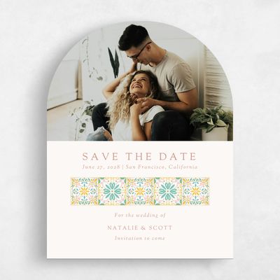 Blue Arch Wedding Save the Date - Oluveri Photo