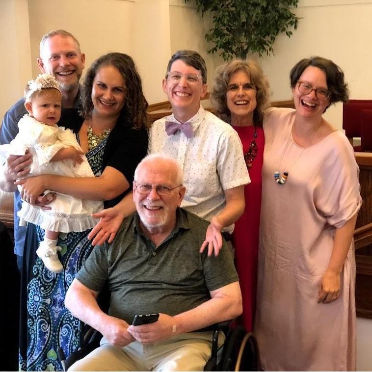 Our niece Lilyana's first birthday and christening in 2018, along with Emily's brother, sister in law, dad and friend.
