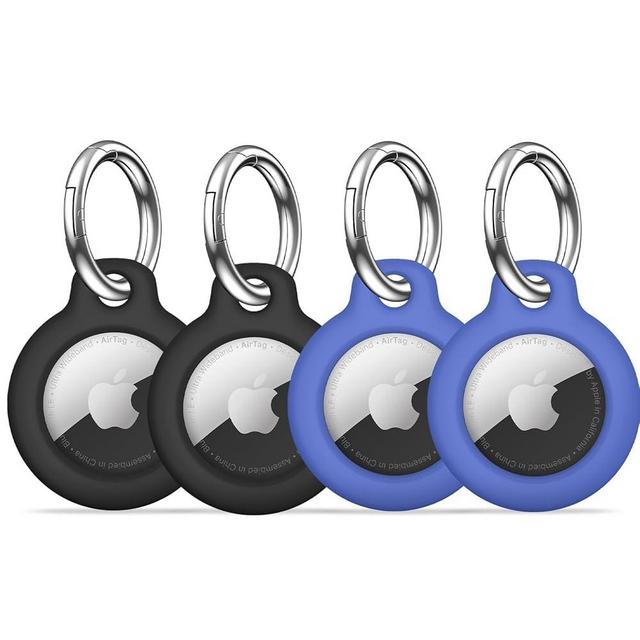 【4 Pack】 MOLOSLEEVE Airtag Holder Air Tag Case with Keychain, Anti-Scratch Airtags Key Chain for Apple Air Tags, Airtag Accessories for GPS Item Finder Tracker, Multicolor