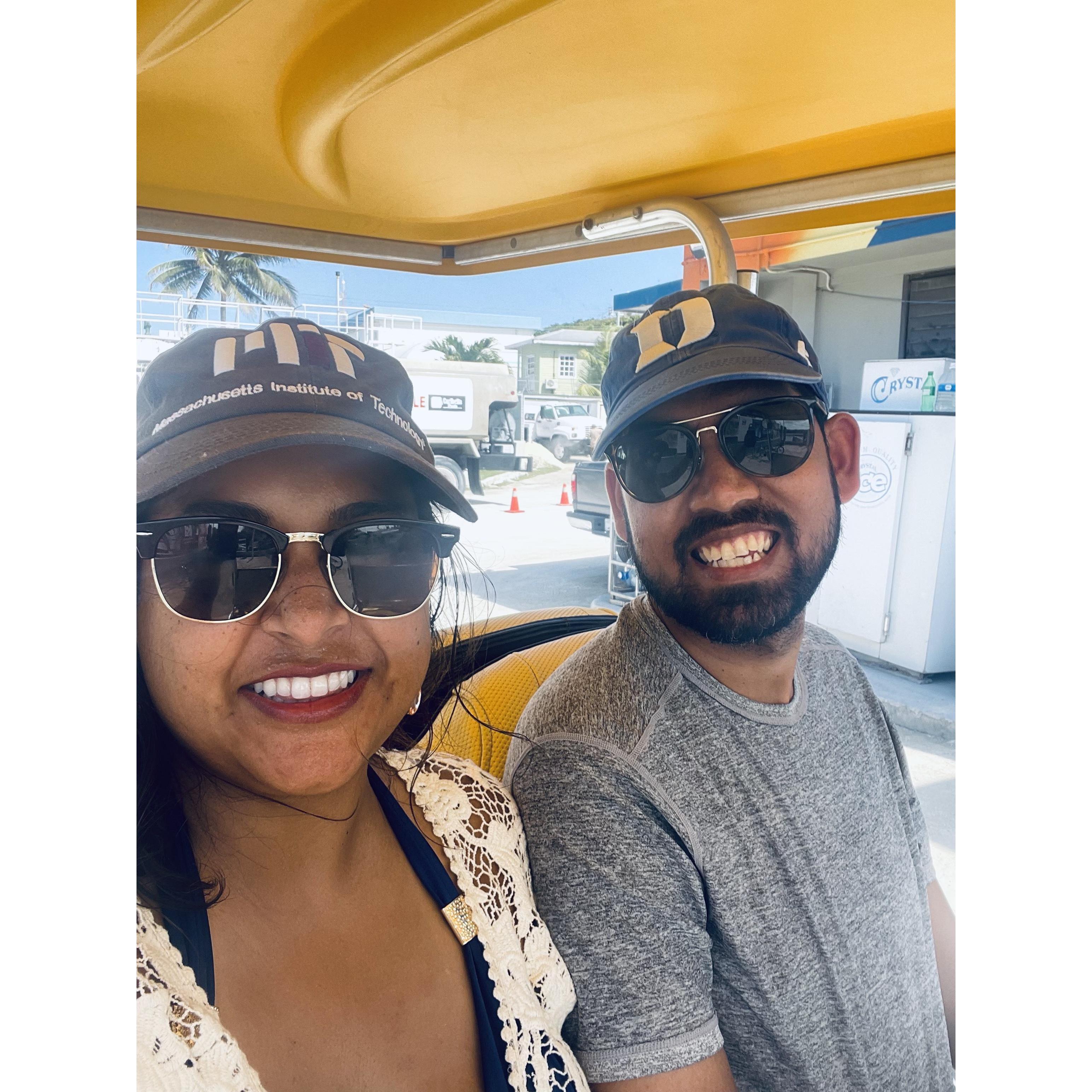 Only way to get around in San Pedro, Belize was golf carts. We just both loved the pace of life and the delicious tropical fruit smoothies