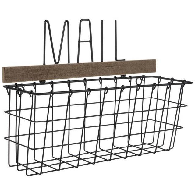 Mail Black Metal Wall Basket