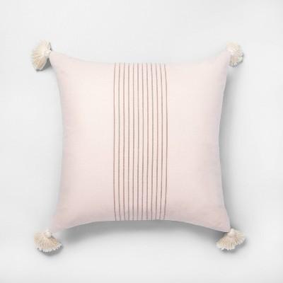 Stripe Throw Pillow Dusty Pink / Rose Gold - Hearth &#38; Hand&#8482; with Magnolia