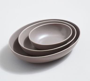 Mason Oval Serving Bowls, Set of 3, Graphite Gray