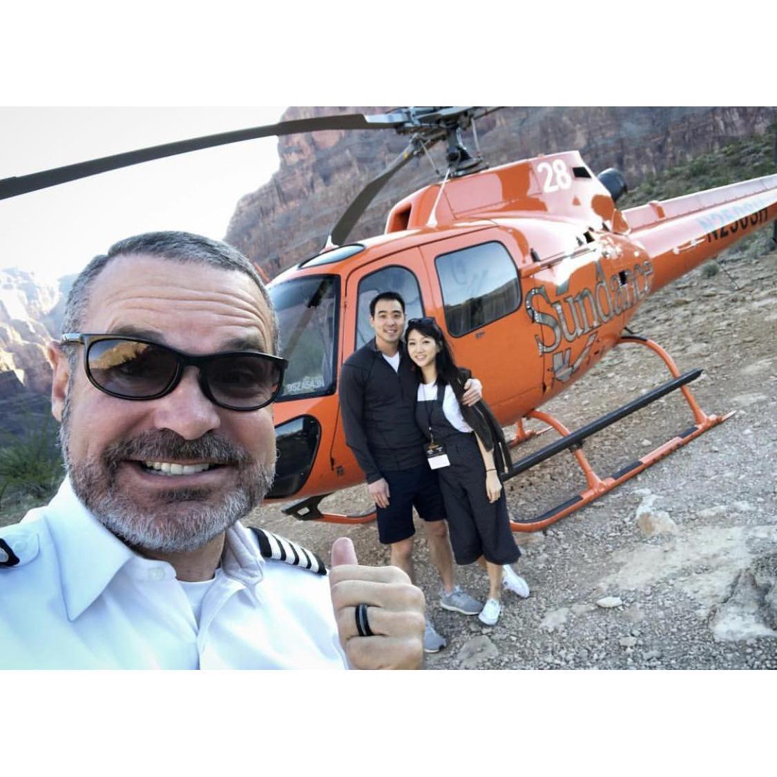 When Jay took Jenn on a helicopter tour @GrandCanyon