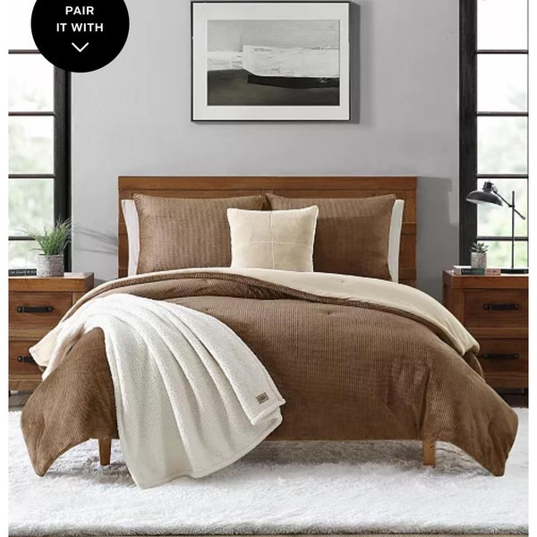 Brody Reversible 5-Pc. Comforter Set, Queen, Chestnut