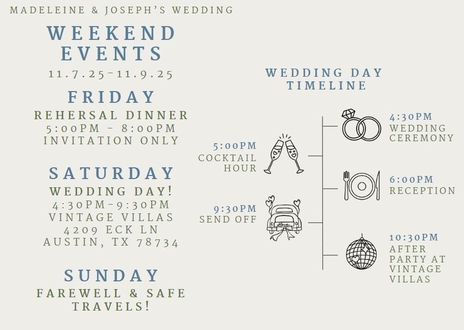 The Wedding Website of Joseph Fulmer and Madeleine Horelica