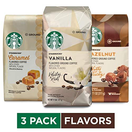 Starbucks Flavored Ground Coffee Variety Pack, 11 Ounce (Pack of 3)