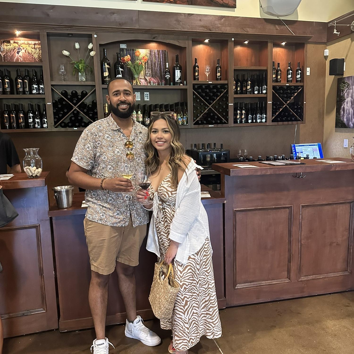 Wine tasting to celebrate our anniversary