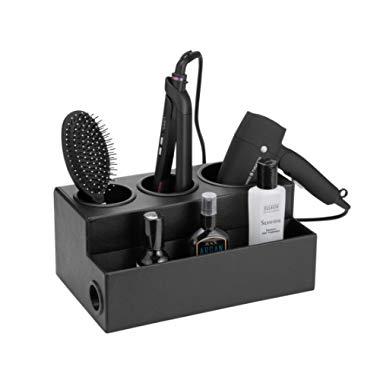 JackCubeDesign Hair Dryer Holder Hair Styling Product Care Tool Organizer Bath Supplies Accessories Tray Stand Storage Bathroom Vanity Countertop with 3 Holes(Black) – :MK154C