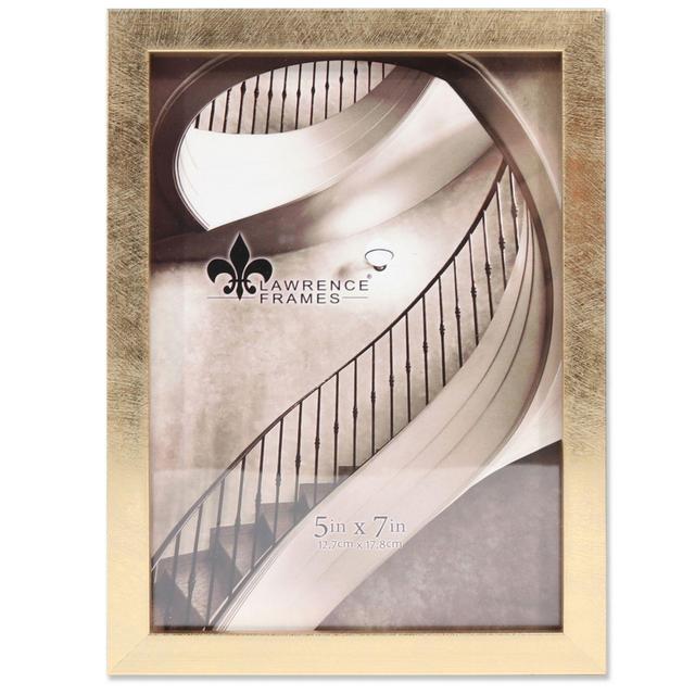 Lawrence Frames 5-Inch x 7-Inch Chloe Contemporary Picture Frame in Brushed Satin Gold