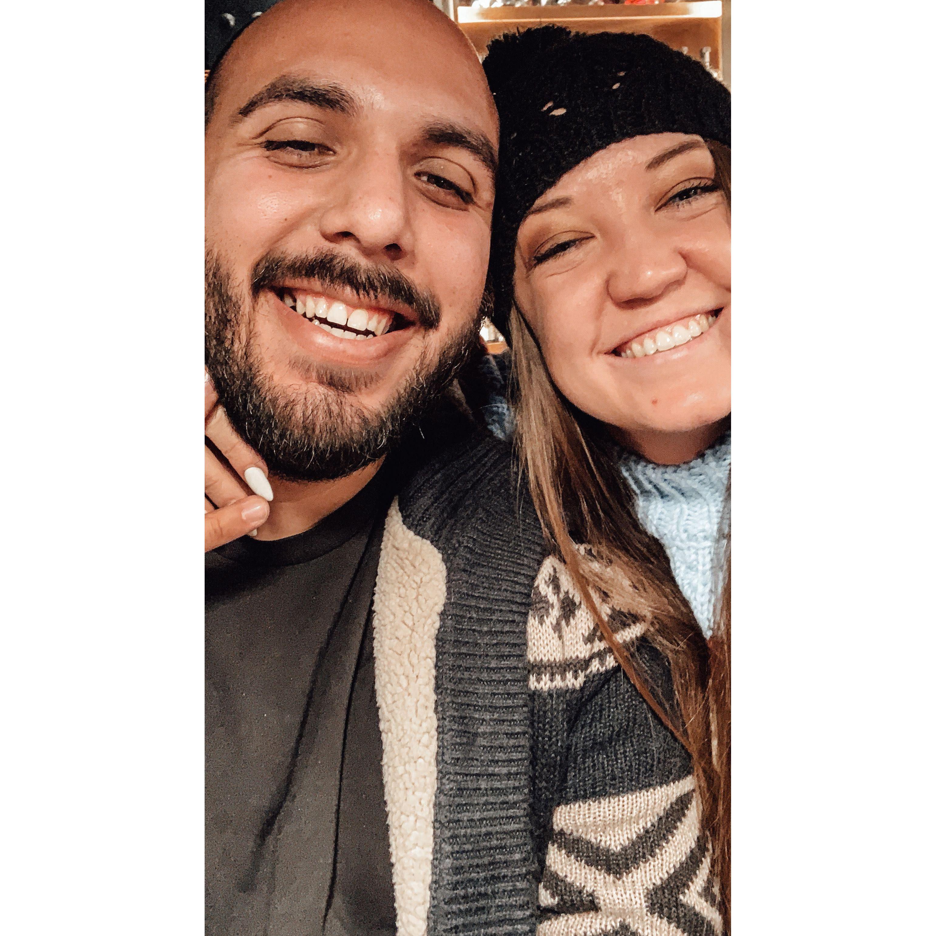 We were just a little tipsy from all the free “happy engagement” drinks.