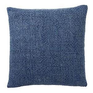 Faye Textured Linen Pillow Cover, 20", Stormy Blue