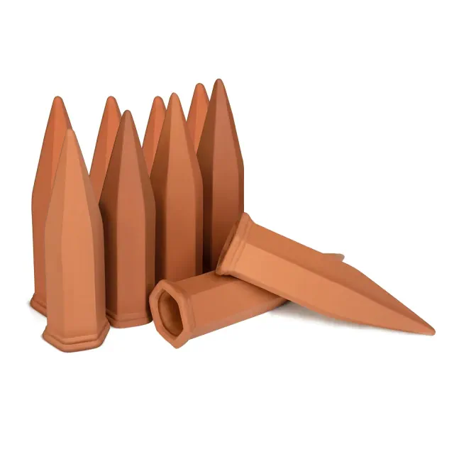 iMountek"10-Pack Terracotta Self-Watering Spikes for Plants - Automatic Slow Release Watering Stakes"Brown