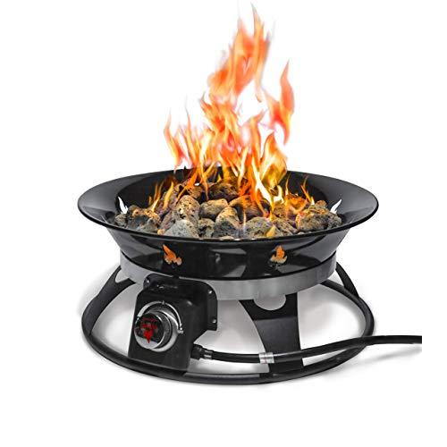 Outland Firebowl 863 Cypress Outdoor Portable Propane Gas Fire Pit with Cover & Carry Kit, 21-Inch Diameter 58,000 BTU