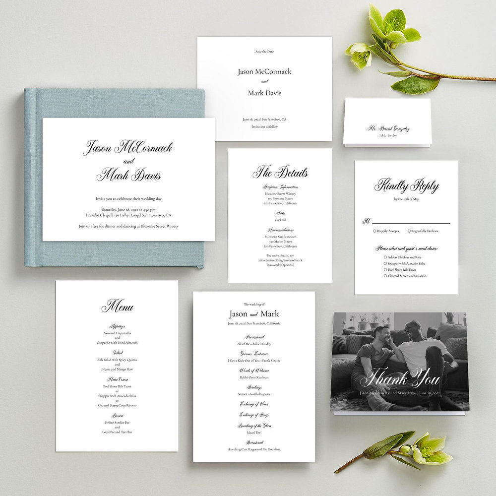 Henderson Type | White | Zola Save The Dates