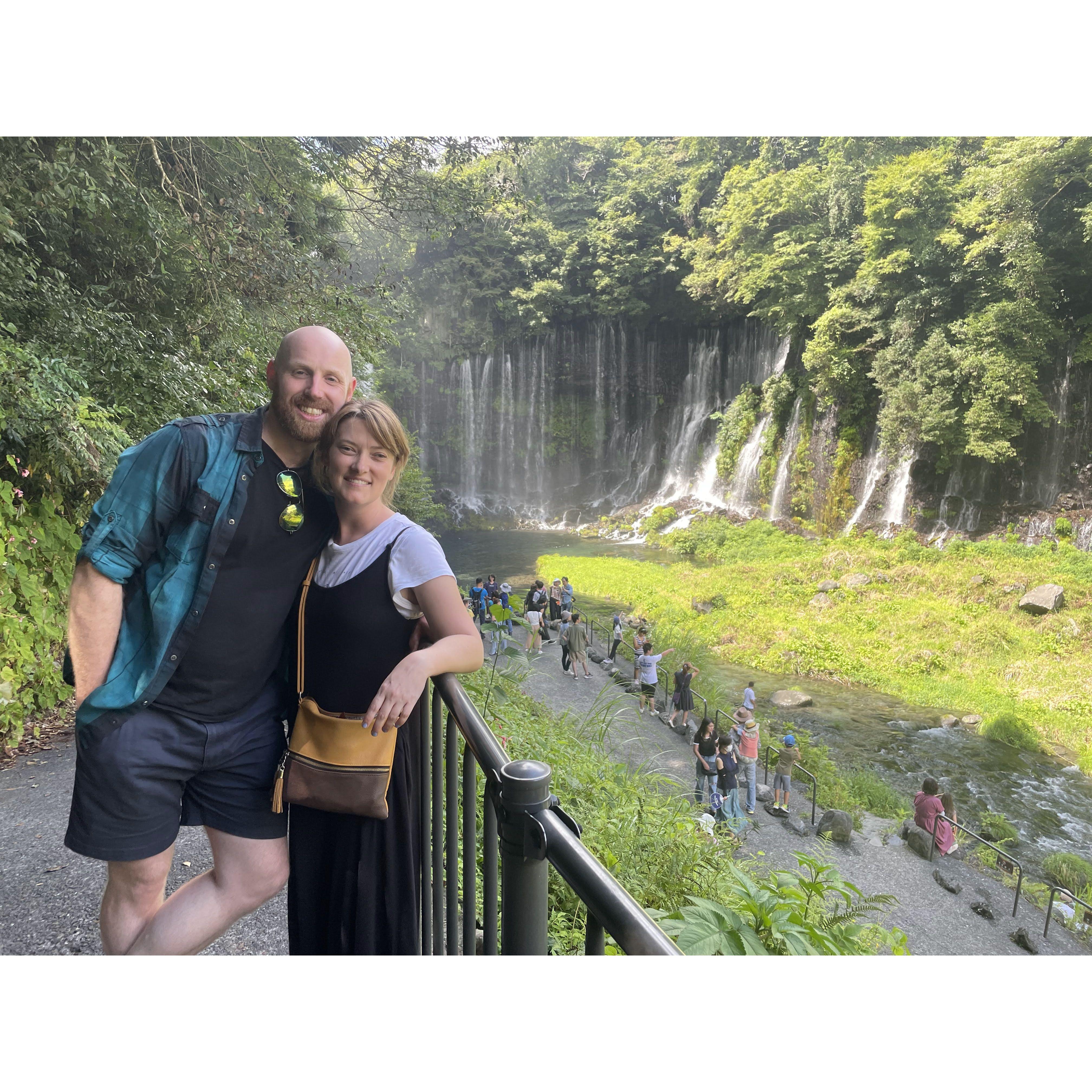 In Japan- these waterfalls are fed by runoff from Mt Fuji