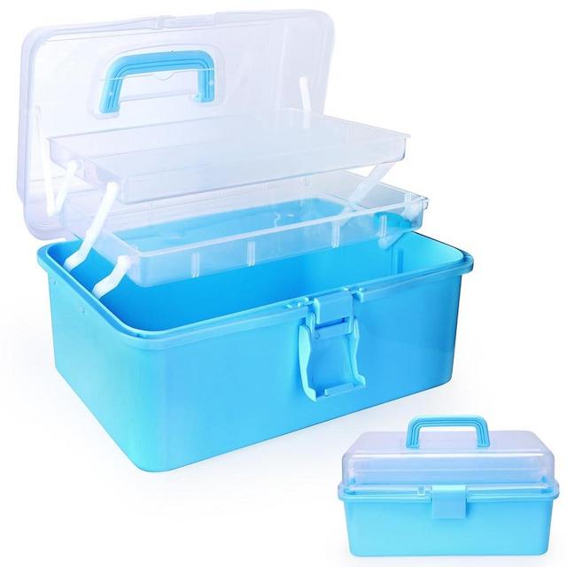 YCHLonlive 13 Inch Cake Decorating Storage Case, Suitable for Storing Baking Supplies (NOT INCLUDED), Blue