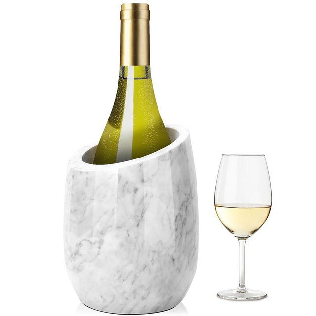 ZORMY Premium Marble Wine Chiller Bucket, Wine and Champagne Cooler, Wine Bottle Ice Chiller, 750ml Bottle Cooler, Home Bar & Kitchen Decor, Ideal Gift for Wine Lovers