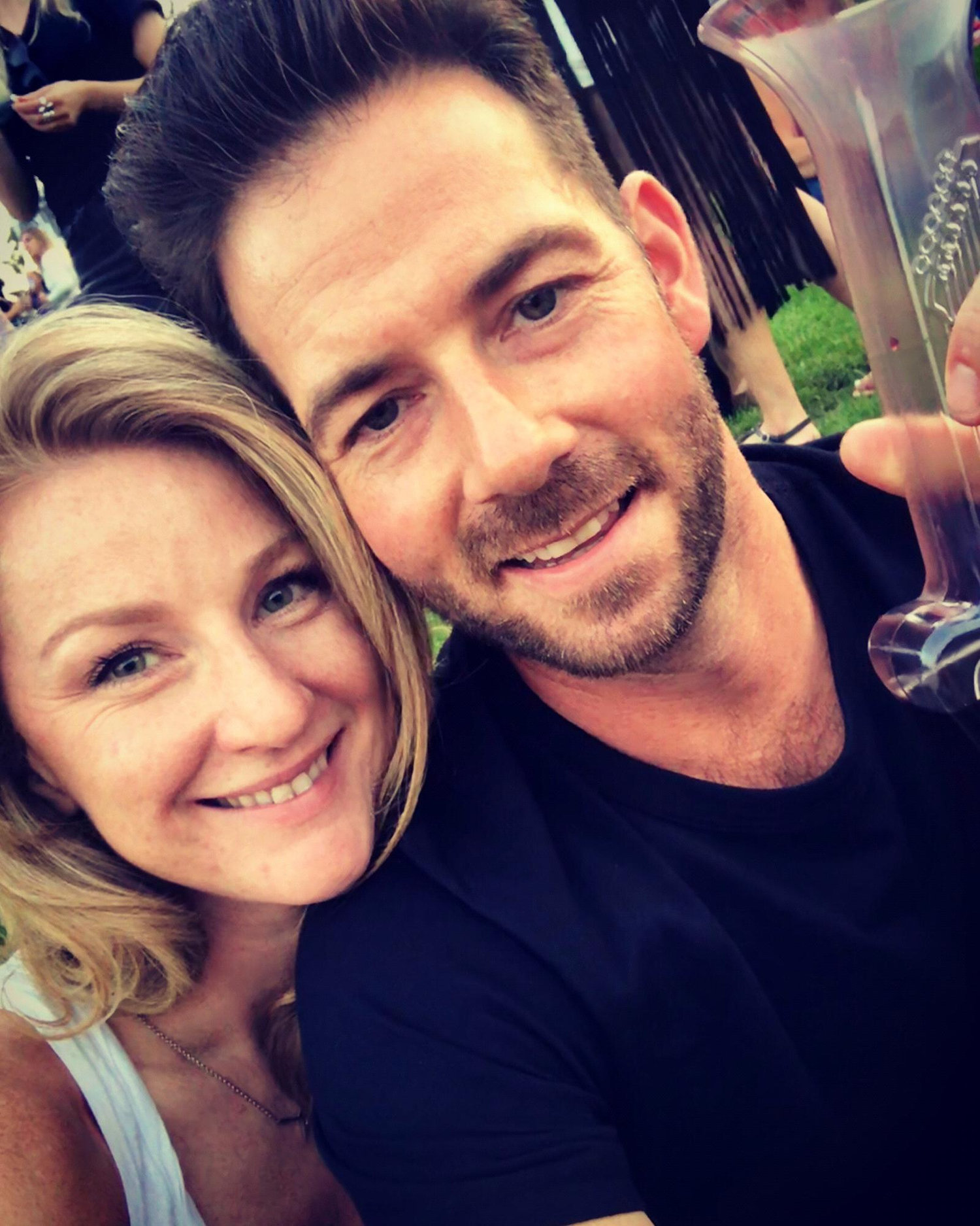 Celebrating our engagement with a guitar of wine at the Miranda Lambert concert - July 26, 2018 #instaoffical #countryconcertsareourjam