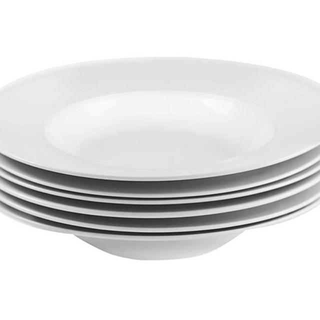 Amuse- Professional Gourmet Porcelain Pasta Plate- Set of 6 (Pasta Plate)
