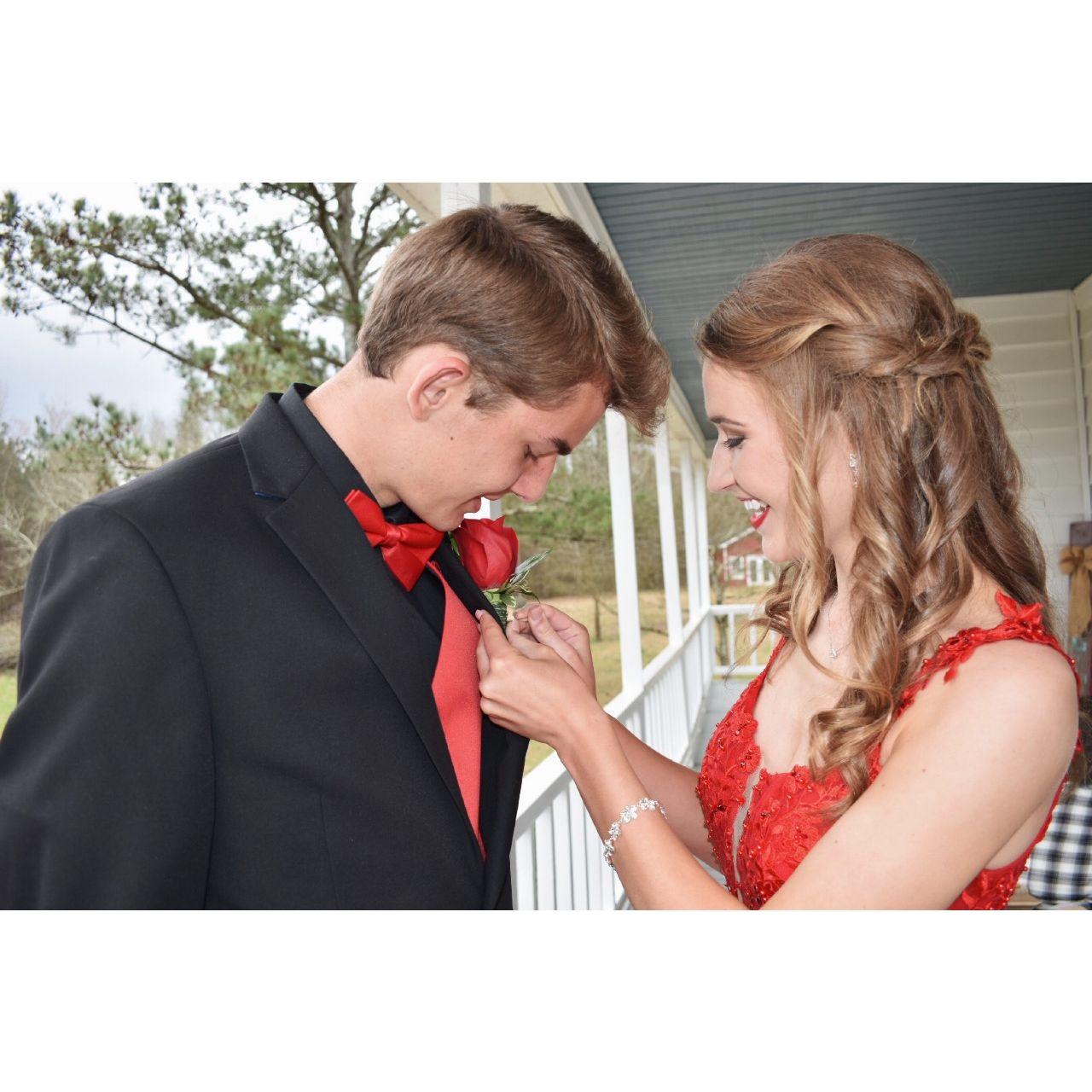 Not pictured was the fact that Kaylee had no idea how to put on a corsage... Jay's senior prom was one for the books.