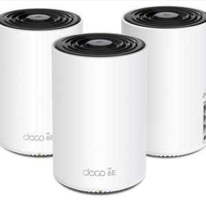 TP-Link Deco AXE5400 Tri-Band WiFi 6E Mesh System - Wi-Fi up to 7200 Sq.Ft, Engadget Rated Best Mesh For Most People, Replaces WiFi Router and Extender, AI-Driven Mesh New 6GHz Band, 3-Pack(Deco XE75)