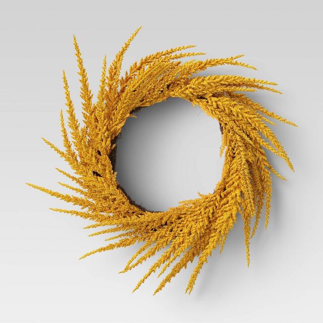 20" Artificial Goldenrod Wreath - Threshold™