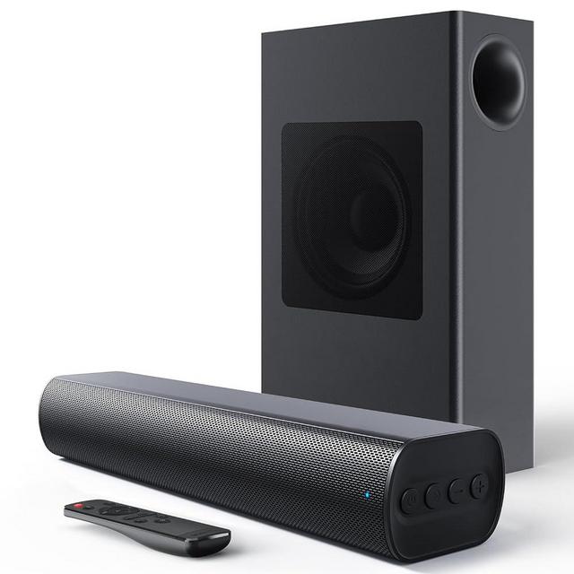 Sound Bars for TV with 100 watts Subwoofer, 16 inch Mountable Sound Bar, 2.1ch Surround Sound System for TV, Bluetooth Soundbar for TV Work with Smart TV, Traditional TV, Computer