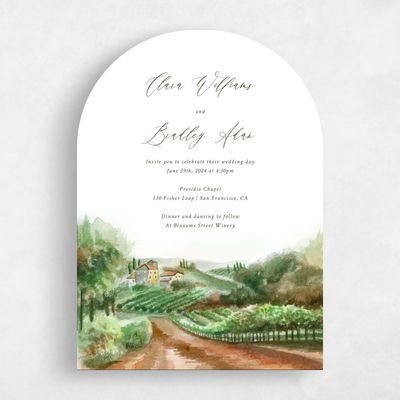 Green Arch Wedding Invitation - Hillpine Classic
