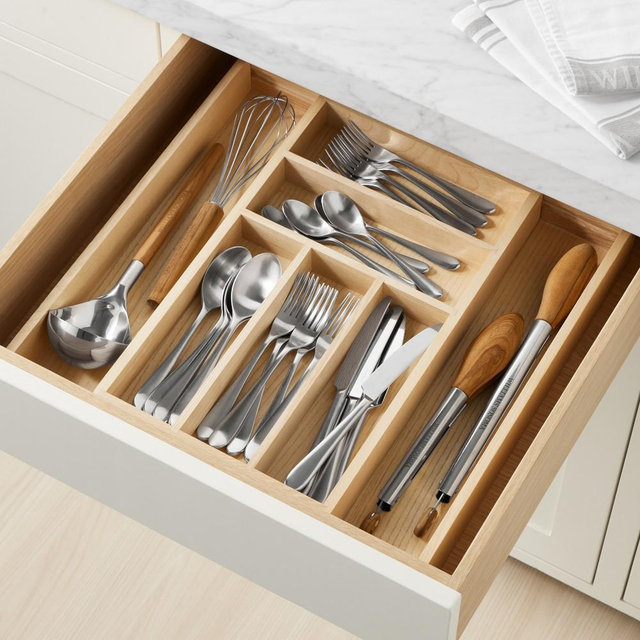 Hold Everything In Drawer Deep and Narrow Expandable Organizer, Ashwood