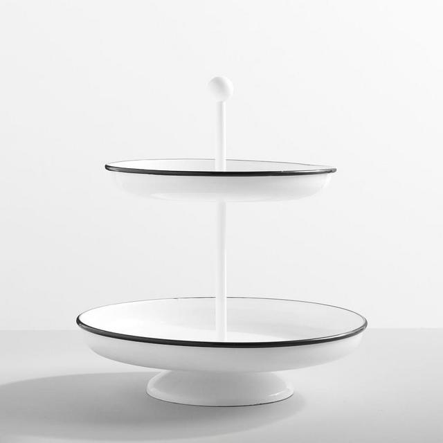 White Enamel Tiered Stand