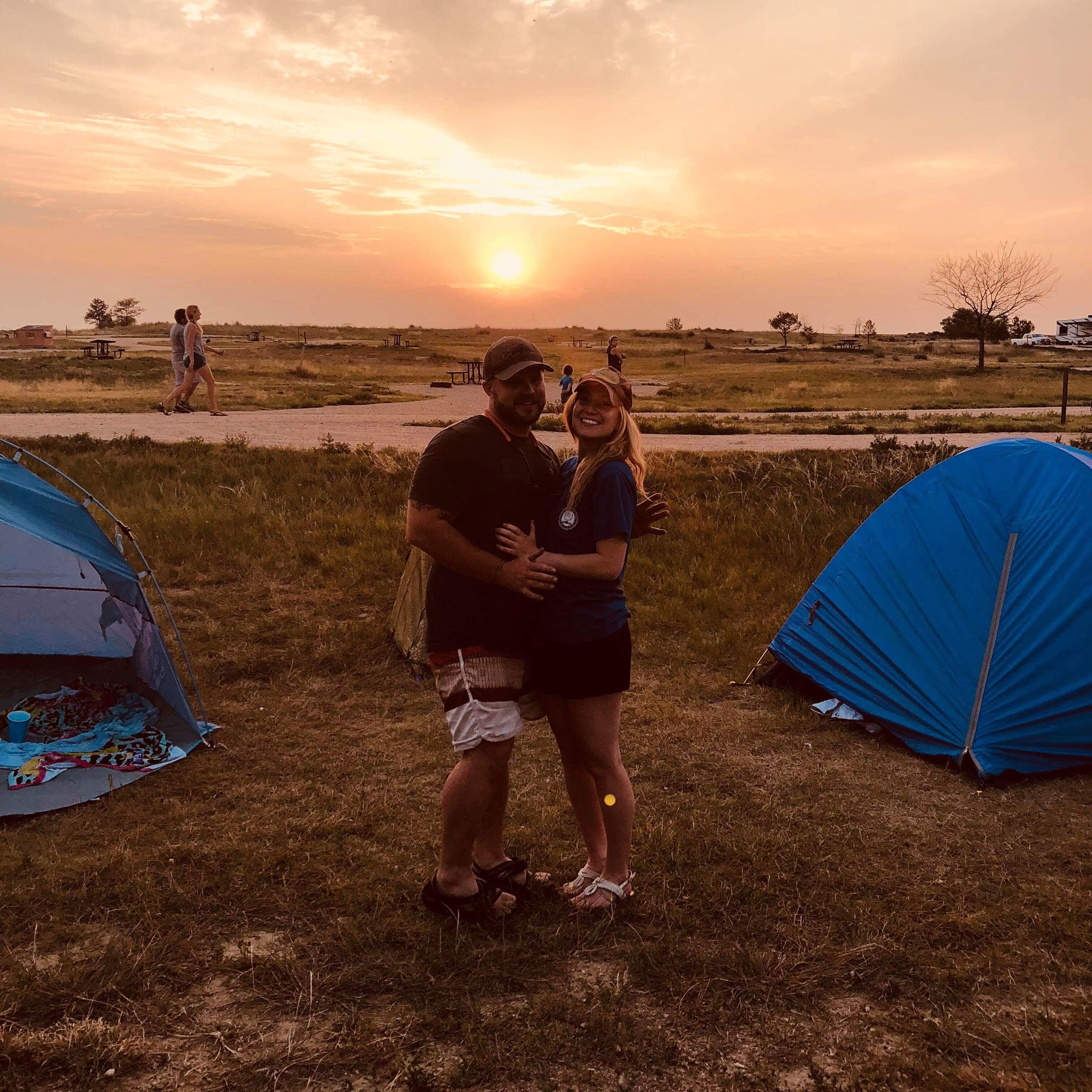Our first on site camping trip in 100 degree weather frog catching , sun bathing and campfires with the best of friends.