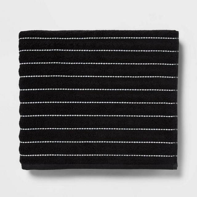 Performance Plus Bath Towel Black Striped - Threshold™