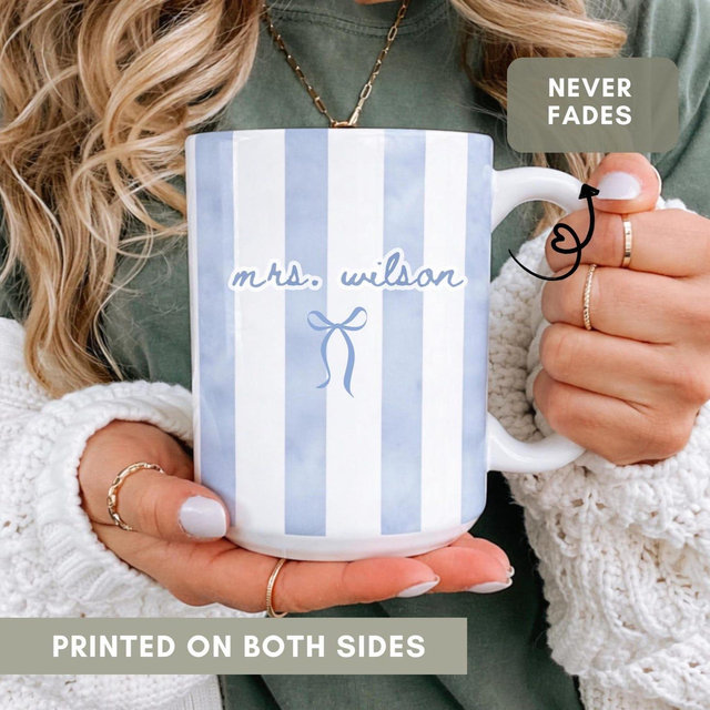 Mrs Mug Personalized Wedding Date Bride to Be Gift Bridal Shower Present Custom Gifts Newly Married Future Bride Minimalist Coffee Cup