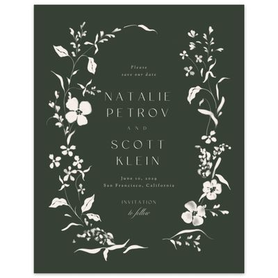 Deep Forest, Green Wedding Digital Save the Date - Lynette Portrait