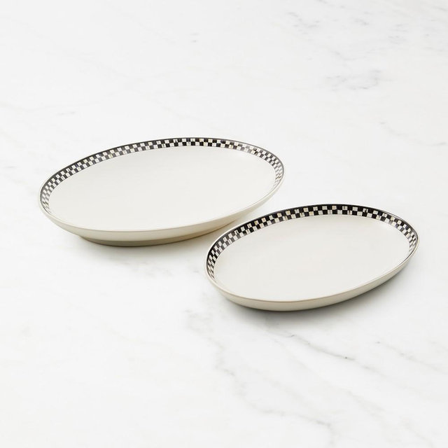 MacKenzie-Childs Everyday Stoneware Oval Platters, Set of 2