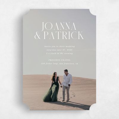 White Ticket Wedding Invitation - Liang Photo
