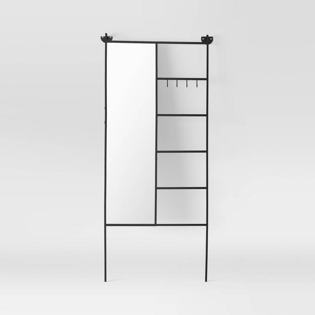 Floor Mirror with Ladder and Hooks Black - Project 62™