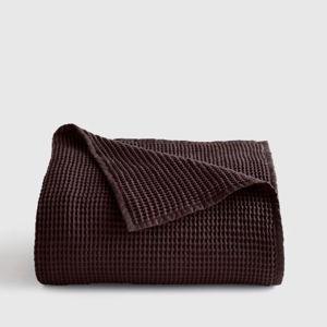 Organic Waffle Bed Blanket in Espresso